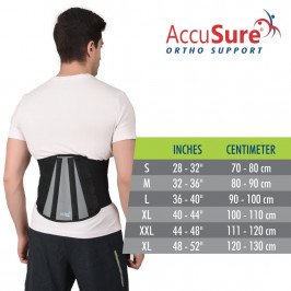 AccuSure Contoured Lumbo Sacral Support Belt (Waist & Back Support Belt) - for Men & Women