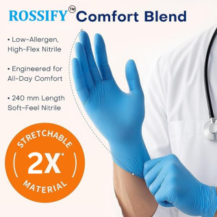 High-quality Rossify Nitrile Gloves Blue Pack for protection