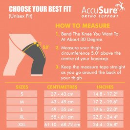 AccuSure Compression Knee Sleeves | Knee Support | Knee Brace | Knee Support for Running Men & Women Eastic