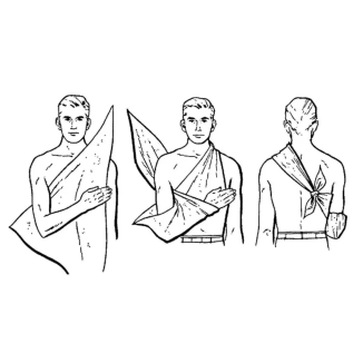 Emergency triangular bandage for wound care and safety
