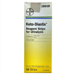 Keto-Diastix urine test strips for diabetes monitoring
