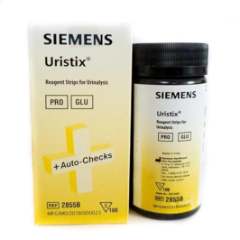 Uristix urine test strips for glucose and protein monitoring