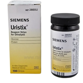 Uristix urine test strips with comparison color chart