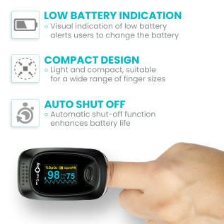 Smart Oxy Finger Tip Pulse Oximeter for home and clinic use