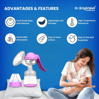 Dr Bright Well Manual Breast Pump portable design