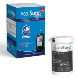 AccuSure Simple Blood Glucose Test Strip for Diabetes Monitoring