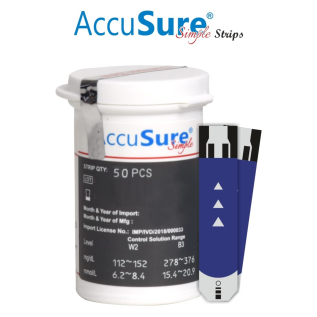 Accurate AccuSure Simple Blood Glucose Test Strip for Sugar Check