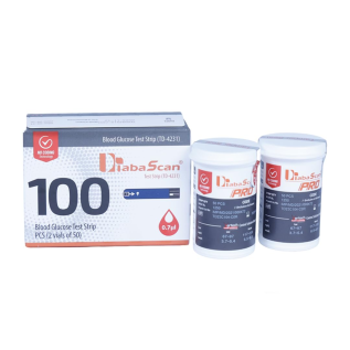 Reliable DiabaScan Strips 100 (50 × 2) blood glucose test strips