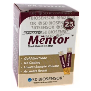 Mentor Glucometer Strips with Reliable Test Accuracy