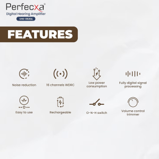 Perfecxa Rechargeable Digital Hearing Aid with long battery life