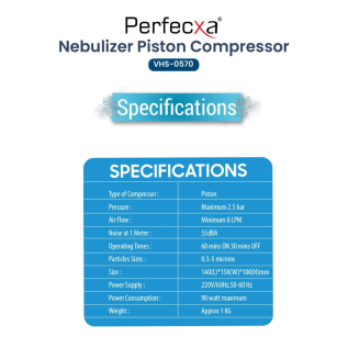 Compact Perfecxa Compressor Nebulizer for respiratory care