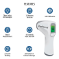 Perfecxa Infrared Forehead Thermometer VHS-0220 – Digital Temperature Gun for Fast, Contactless Reading Perfecxa Infrared Forehead Thermometer VHS-0220 – Digital Temperature Gun for Fast, Contactless Reading