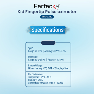 Compact Perfexa Kids Fingertip Pulse Oximeter for accurate readings