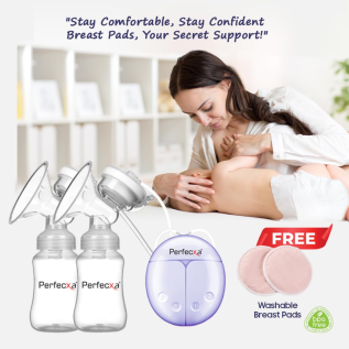 Perfexa Intelligent Automatic Electric Double Breast Pump for Nursing Mothers | BPA-Free Comfort Pump VHS-0310