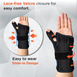 Vissco Wrist Brace with Thumb Support Left – Adjustable Left Wrist Support Brace for Pain Relief & Stability