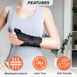 Vissco Left Wrist Support with Thumb Strap