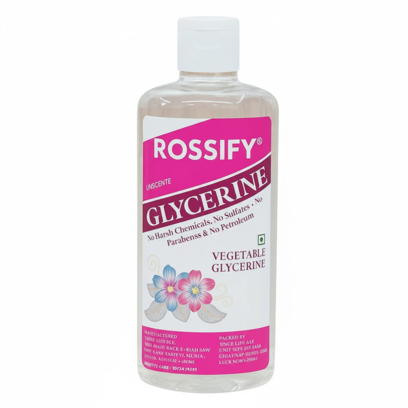 Glycerine, Rossify 100% Pure Vegetable Glycerine, Softening and Moisturizing, Versatile Skin Care - 400Gm