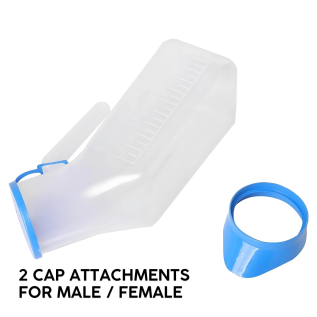 Unisex Polypropylene Urinal 1000ml with Lid & Graduated Markings – Portable Hospital Urinal Bottle for Bedridden Care