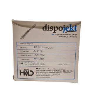 Rossify Dispojekt 5ML Single Use Syringe with Safety Hypodermic Syringe SIP Needle
