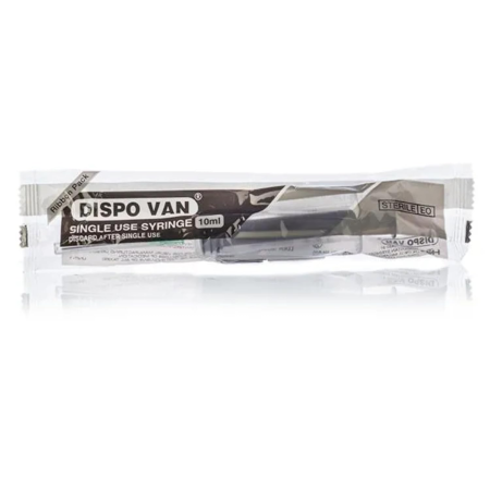 Disposable medical syringe with 10 ml capacity