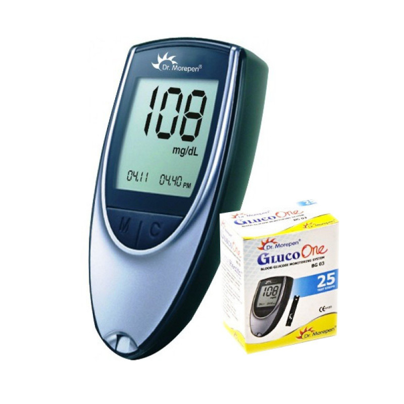 Dr.Morepen GlucoOne Blood Glucose Monitor Model BG 03  with 25 strips
