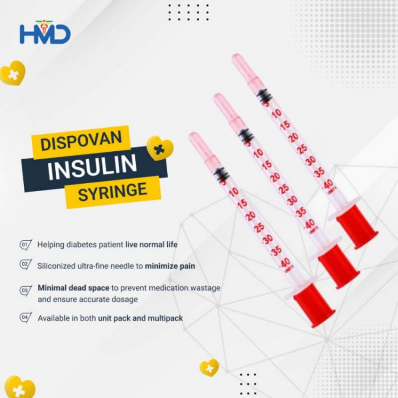 Dispovan U-40 Insulin Syringe 1 ml