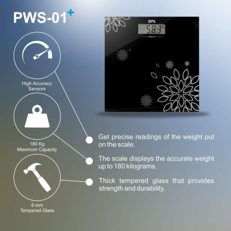 BPL Medical Technologies PWS-01+ Personal Weighing Scale digital display