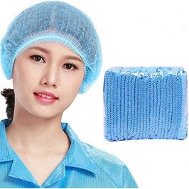 Disposable Bouffant Caps for Surgical, Restaurants & Home Use, 100 Pieces, (Blue)