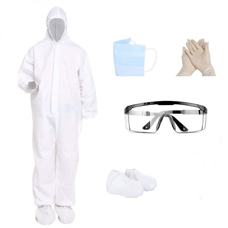 PPE Safety Kit for Protection Disposable Non Woven Full Body Coverall