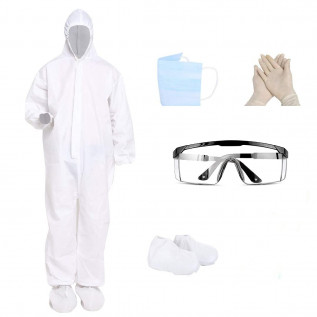 PPE Safety Kit for Protection Disposable Non Woven Full Body Coverall