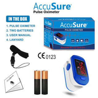 AccuSure FS10C Finger Tip Digital Pulse Oximeter (White & Blue)