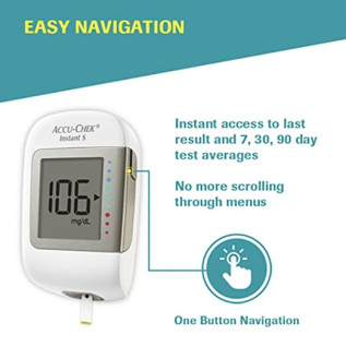 AccuChek Instant S glucometer with 10 test strips FREE