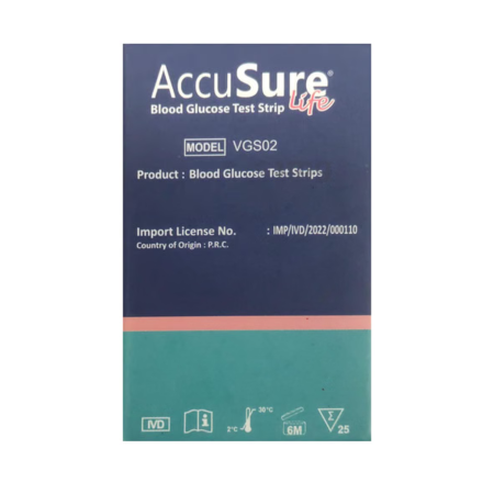 Diabetes Test Strips AccuSure Life Pack of 25