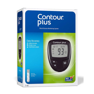 Contour Plus Blood Glucose Monitoring System Glucometer with 25 Free Strips
