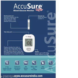 AccuSure Life Glucometer with 25 Strips