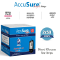 AccuSure Simple Blood Glucose Test 100 Strips 2X50