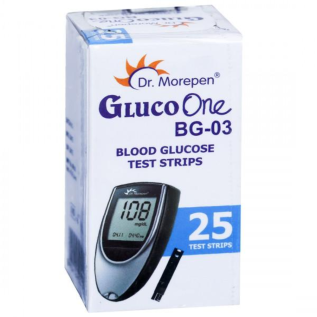 Dr. Morepen Gluco One BG03 Blood Glucose Test Strips, Pack of 25