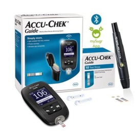 AccuChek Guide Glucometer Kit: 10 Test Strips Included