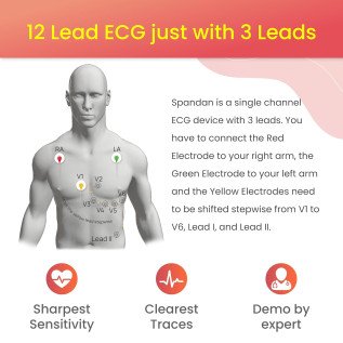 Sunfox Spandan 4.0 Portable 12-Lead ECG Device | Portable ECG Machine for Home | Heart Rate Monitor | Get a Live Demo - 3