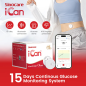 Sinocare iCan i3 CGM 15 Days Continuous Glucose Monitoring Automatical Measuring via iCan CGM App(Full Kit)