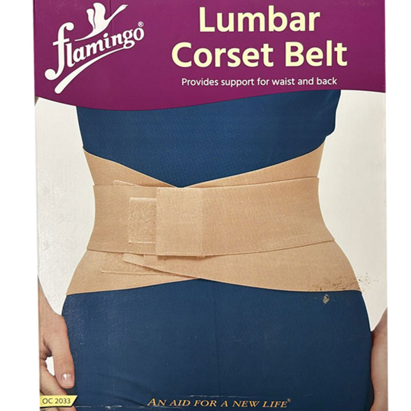 Flamingo Lumbar Corset Belt OC2033 | Back Support Brace for Pain Relief & Posture Correction | Adjustable & Comfortable Fit