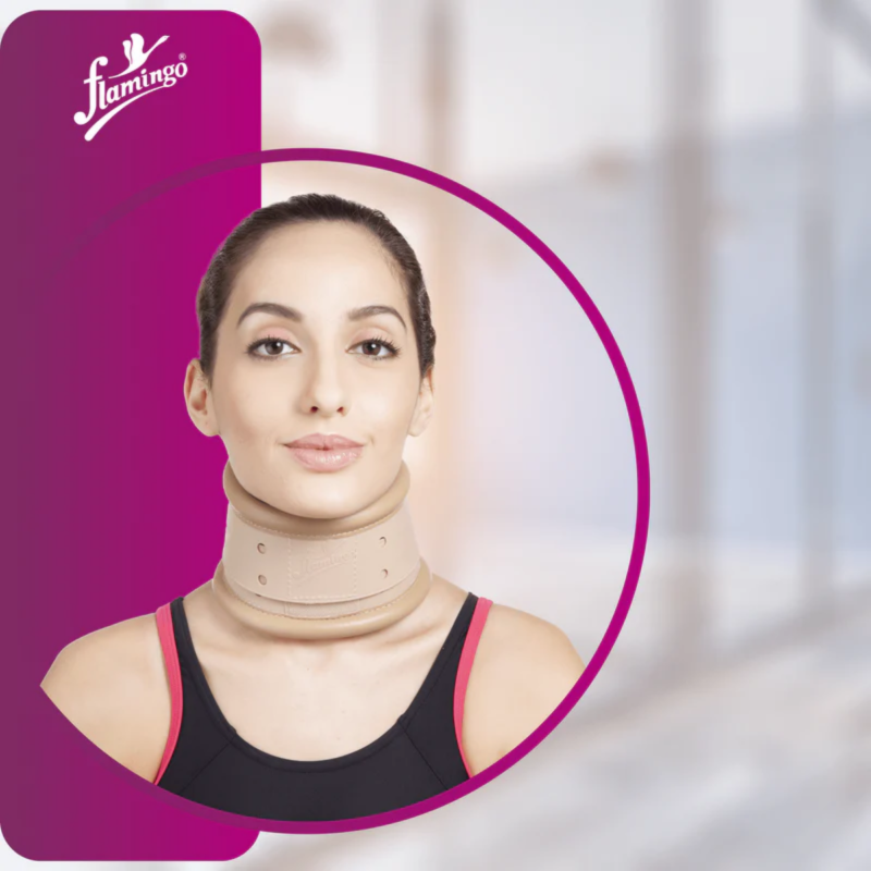 Flamingo Hard Collar OC 2110 - Adjustable Neck Support for Cervical Pain Relief.