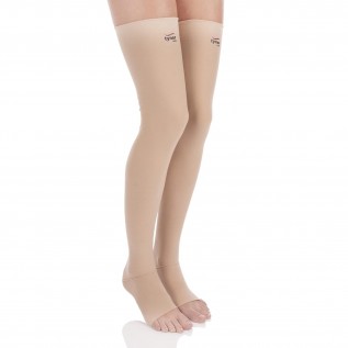 Tynor Leg Mid Thigh Compression Garment Open Toe (Pair) L-78 – Medical Grade Support for Varicose Veins, Swelling & Circulation
