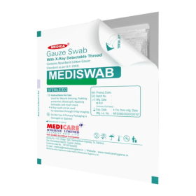 Mediswab 5cm x 5cm – Sterile 8 Ply Cotton Gauze Pad